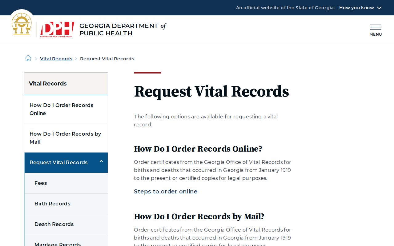 DeKalb County people search vital record request channels