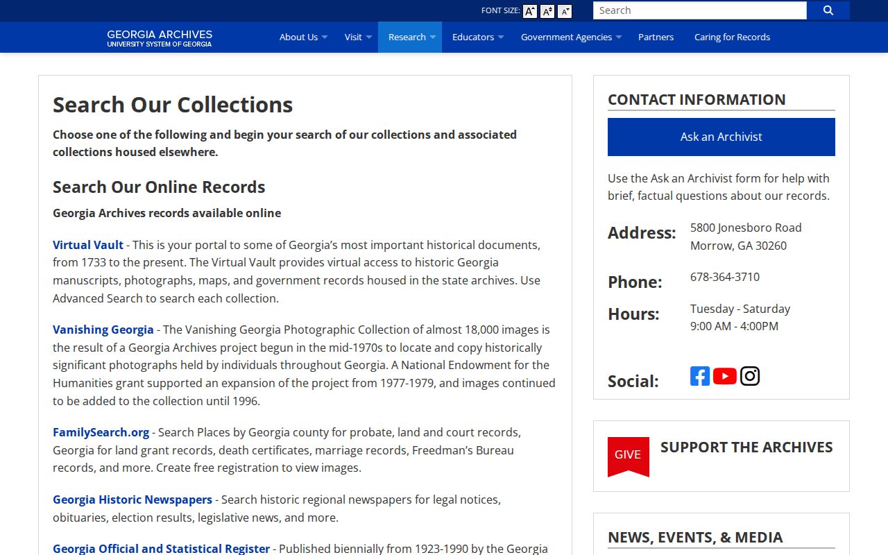 DeKalb County public records research options at Georgia Archives